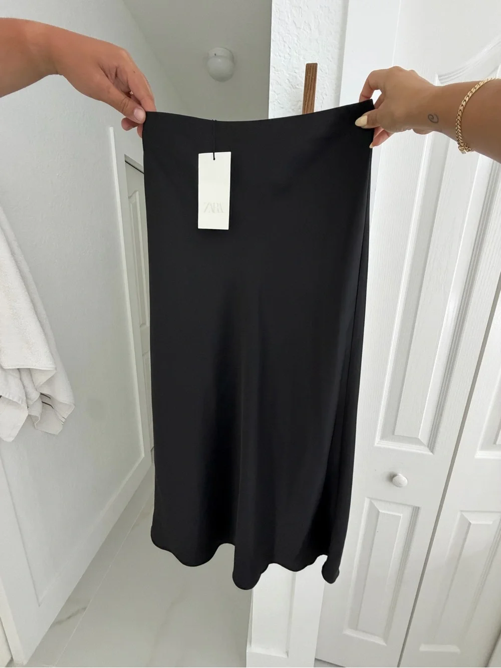 Zara Black Maxi A-Line Skirt
